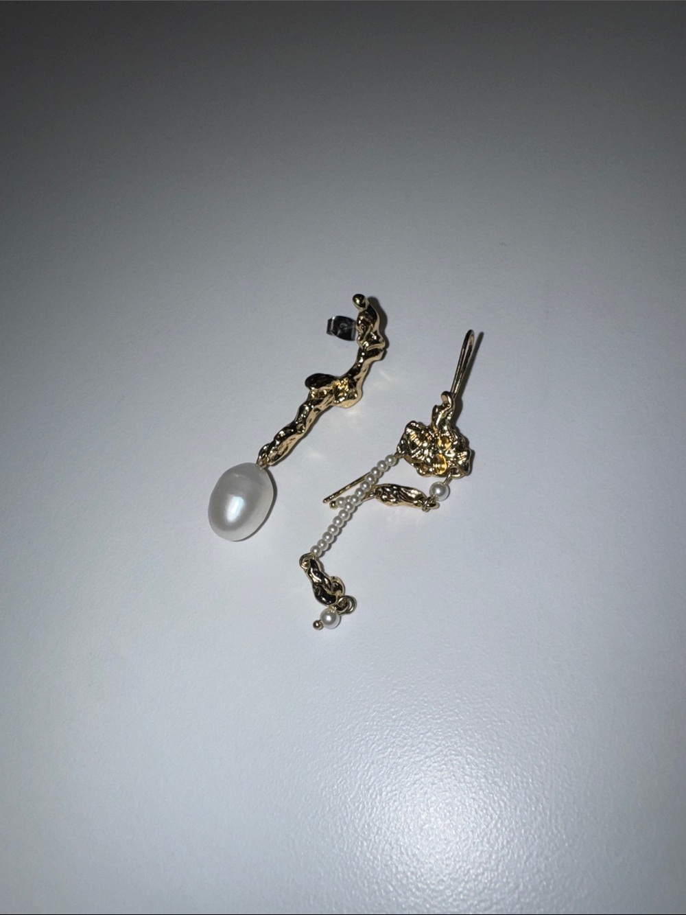 Pilgrim Gold-Tone Drop Earrings with White Pearls